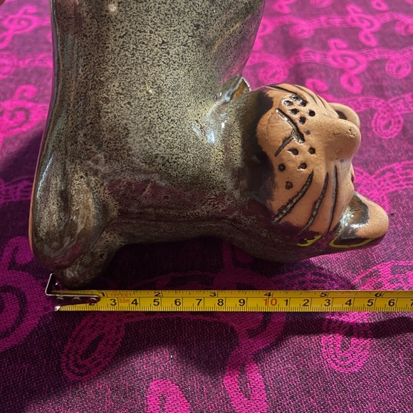 Vintage David Stewart glazed pottery Cat Planter - Picture 5 of 16